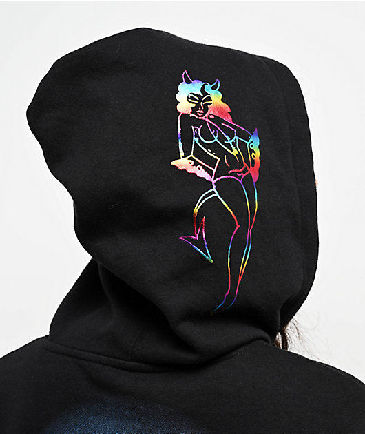 Ed Hardy x Kim Petras Dagger Girl Black Zip Hoodie | Zumiez
