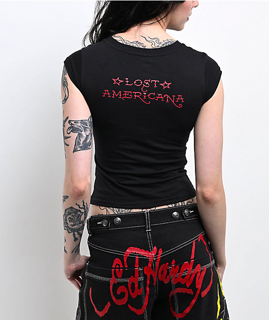 Ed Hardy x MGK Card Wings Black T-Shirt