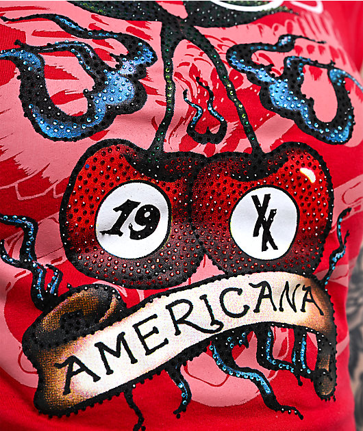 Ed Hardy x MGK Cherries Red T-Shirt | Zumiez