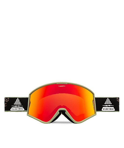 Electric Kleveland EK1 Drama Moss Black & Red Chrome Snowboard Goggles