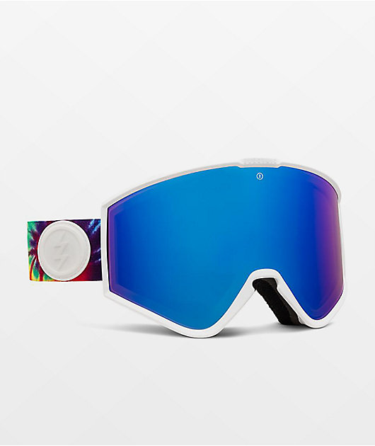 Electric Kleveland Tie Dye & Blue Chrome Snowboard Goggles