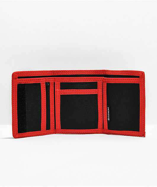 Element Elemental Black & Red Trifold Wallet