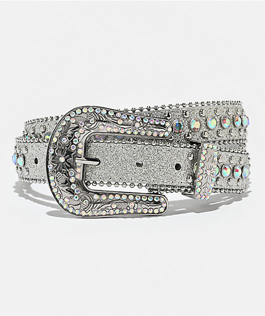 Ella Shea Gem Bling Silver Belt | Zumiez display picture 1