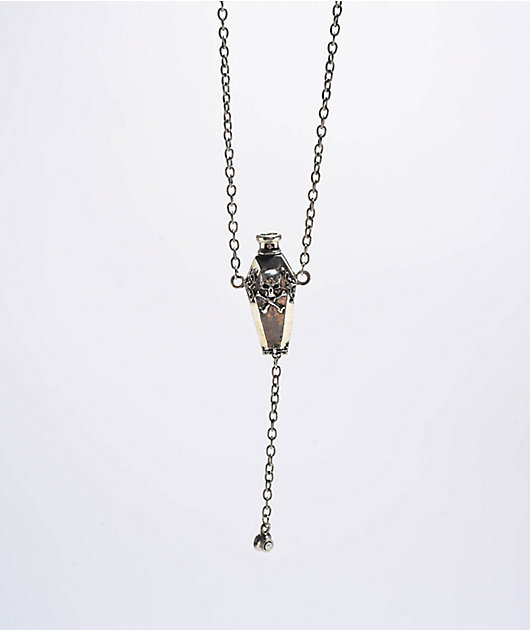 Ella Shea Poison Bottle 24" Silver Chain Necklace