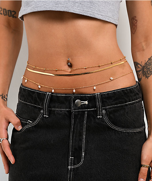 Ella Shea Tri-Layer Gold Belly Chain