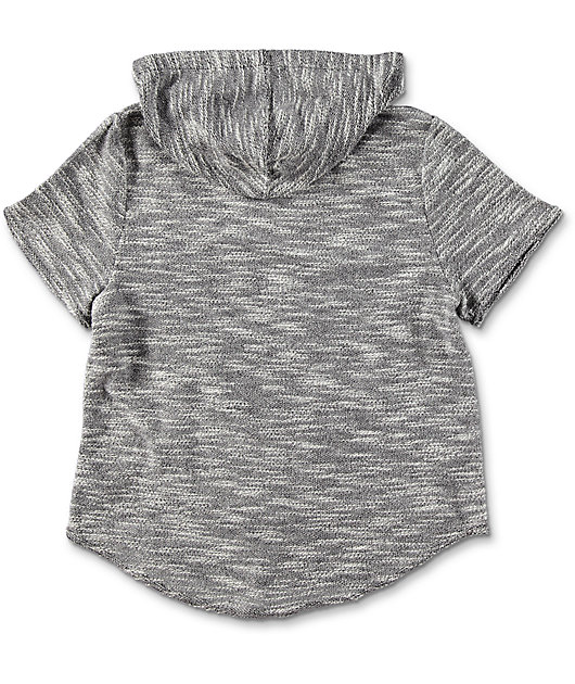 grey short sleeve sweatshirt