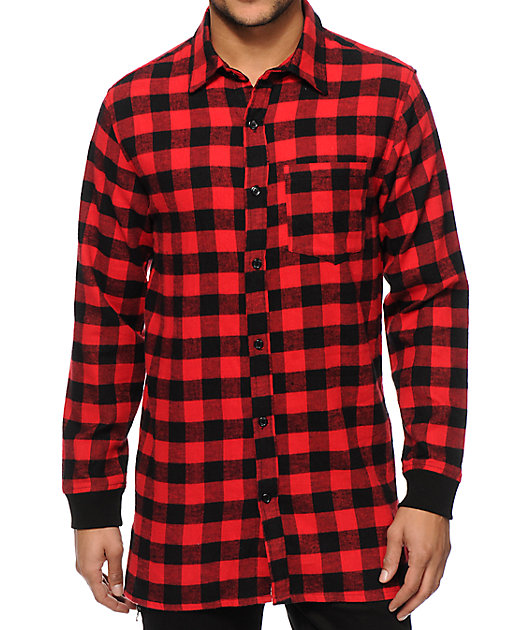 zipper plaid shirt