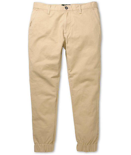 skinny khaki jogger pants