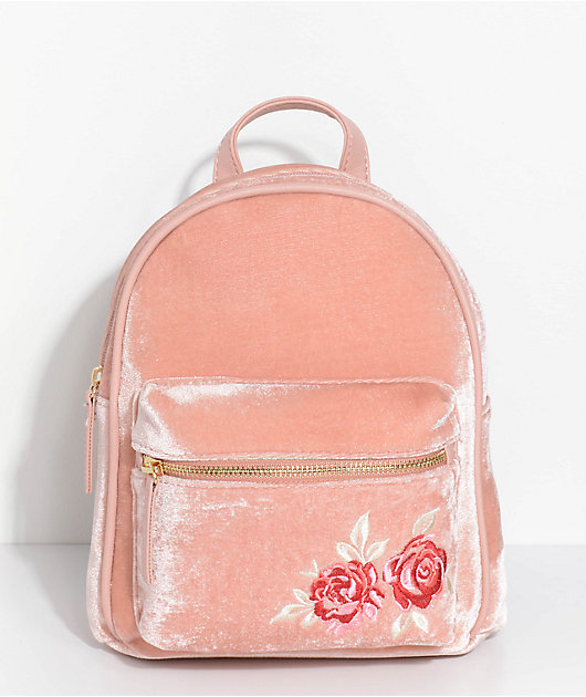 velvet pink backpack