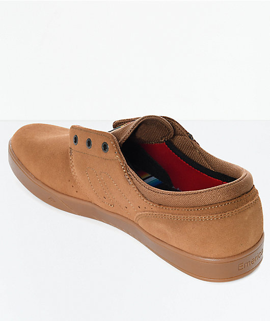 Emerica Figueroa Brown & Gum Suede Skate Shoes