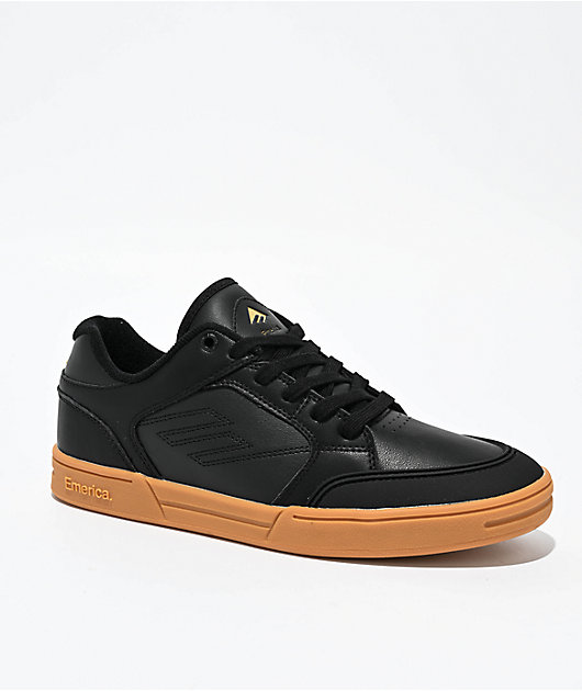 Emerica Heretic Black & Gum Skate Shoes | Zumiez