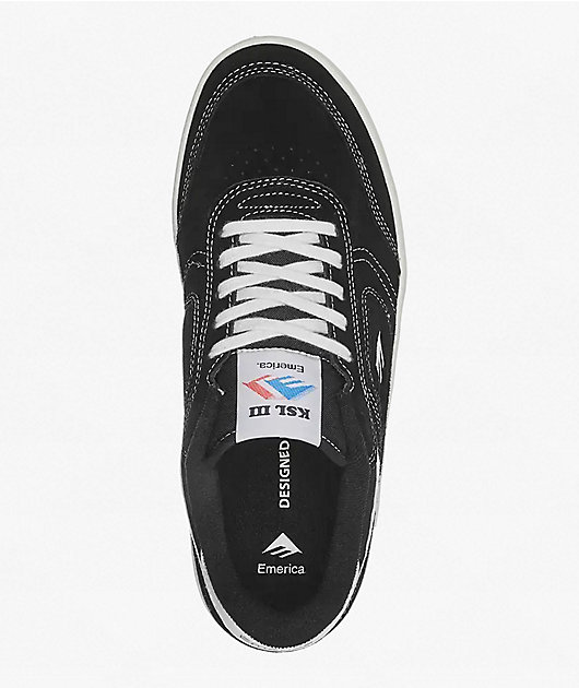 Emerica KSL III Black & White Skate Shoes