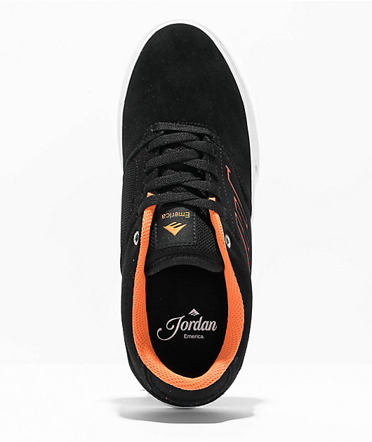 Emerica Low Vulc Black White Orange Skate Shoes Zumiez