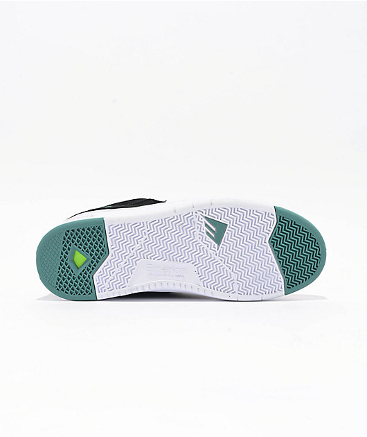 Emerica MUTE スケボー ホワイト/グリーン26.5cm Emerica Mute Black & White Skate Shoes | Zumiez