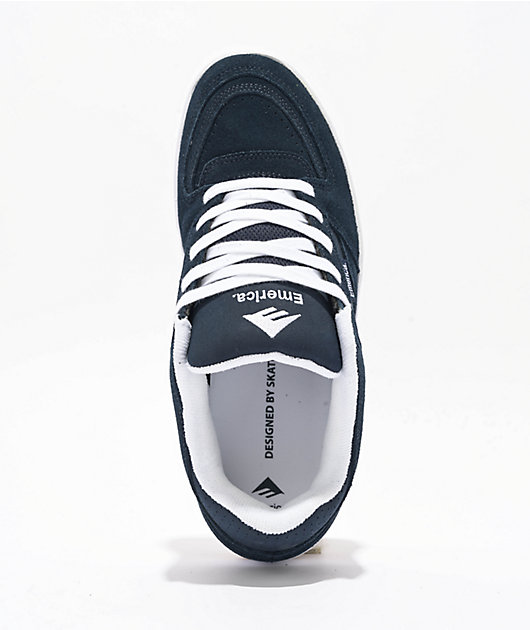 Emerica Mute Navy & White Skate Shoes | Zumiez