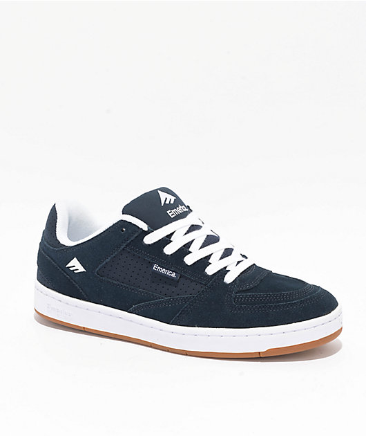 Emerica Mute Navy & White Skate Shoes | Zumiez