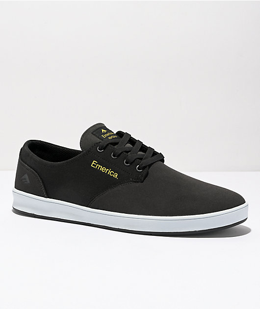 Emerica Romero Laced Grey Black Yellow Skate Shoes Zumiez