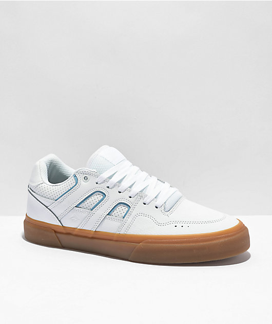 Emerica Tilt G6 White, Blue, & Gum Skate Shoes | Zumiez
