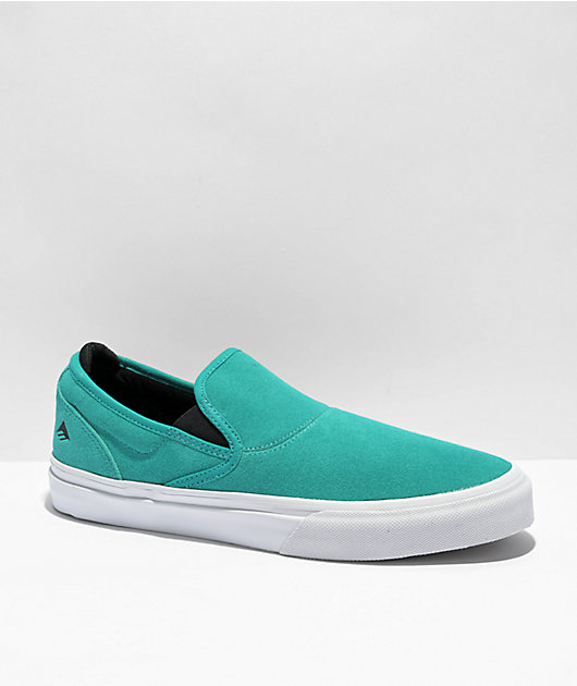 Emerica Wino G6 Aqua White Slip On Skate Shoes Zumiez