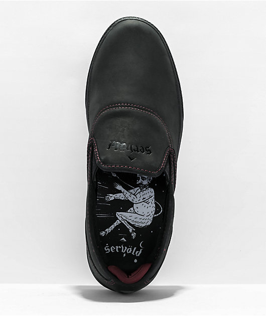 Emerica Wino G6 Black & Red Slip-On Skate Shoes