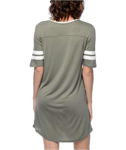 olive t shirt dress