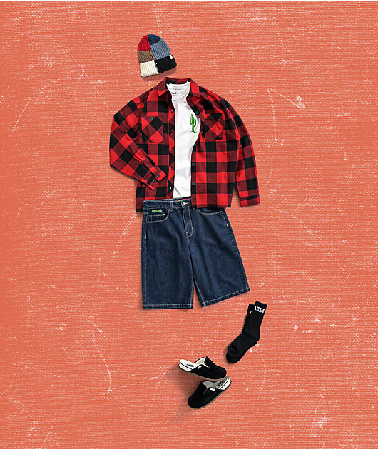 Empyre Akrin Red Plaid Flannel Shirt