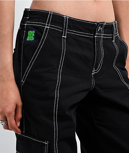 Empyre Alani Low Rise Black Relaxed Cargo Pants | Zumiez