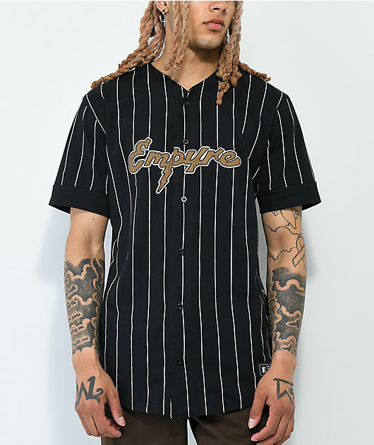 Aztecs #1 Striped Baseball Jersey XS Black