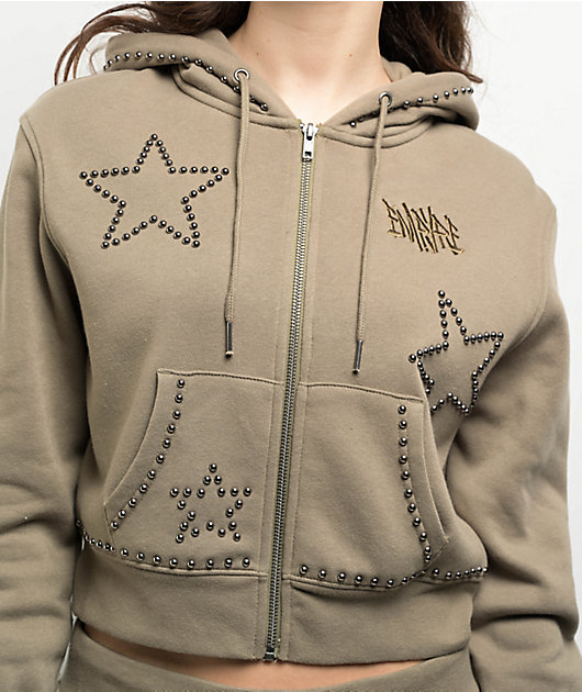 Empyre Angel Green Crop Zip Hoodie | Zumiez