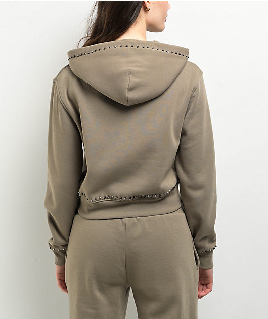 Empyre Angel Green Crop Zip Hoodie | Zumiez