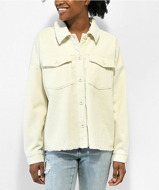 Empyre Aria chaqueta estilo camisa de pana en color crema