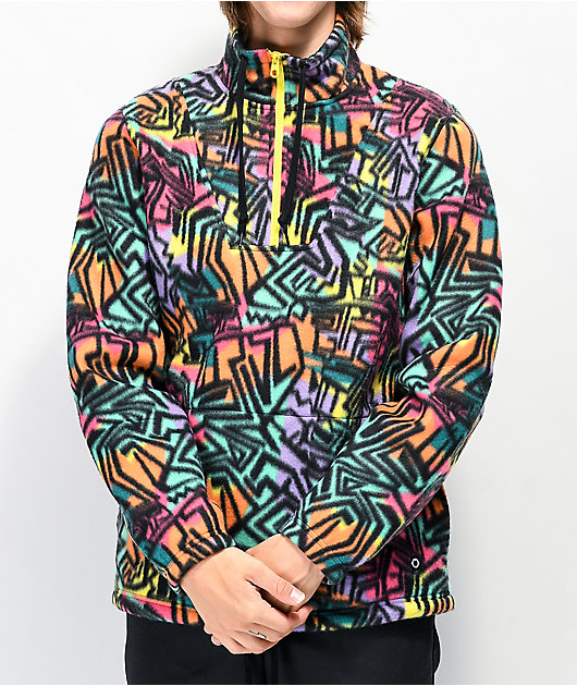 Empyre Aspen Multicolor Print Half Zip Tech Fleece Jacket