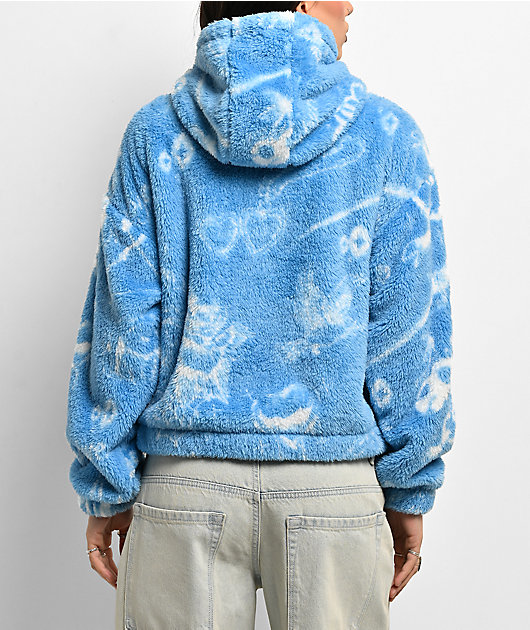 Empyre Atlas Blue & White Plush Zip Hoodie