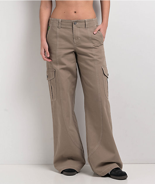 Empyre Audra Taupe Grey Loose Fit Cargo Pants