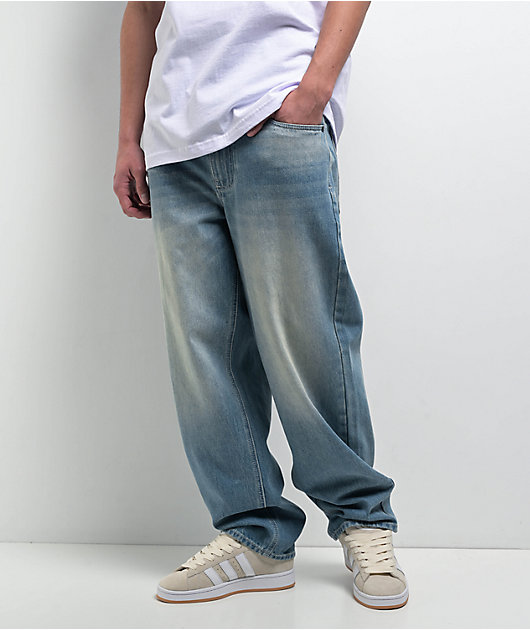 Empyre Axle Loose Fit Medium Blue Denim Skate Jeans | Zumiez