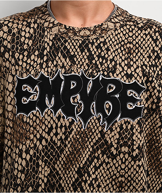 Empyre Backwoods Embroidered Brown Long Sleeve T-Shirt