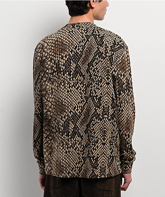 Empyre Backwoods Embroidered Brown Long Sleeve T-Shirt