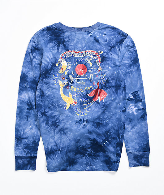 Empyre Bambino Foil Fish Blue Tie Dye Long Sleeve T-Shirt