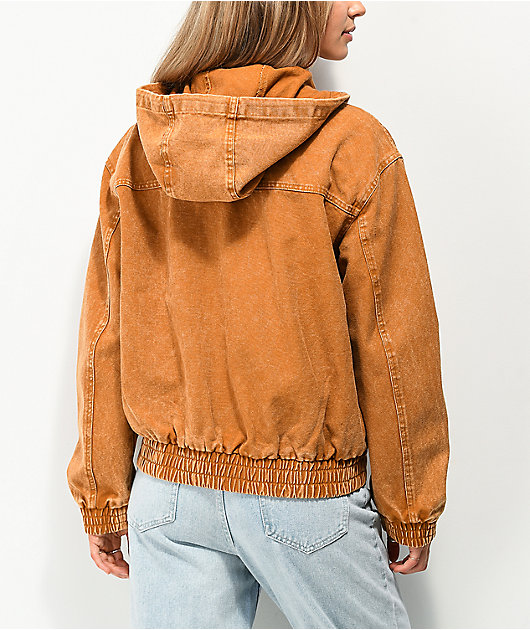 tan jacket with hood