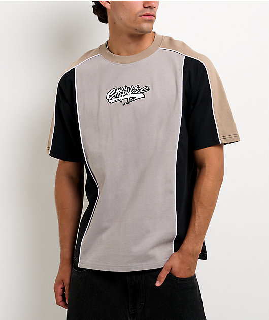 Empyre Beach Break Blocked Beige Boxy T-Shirt