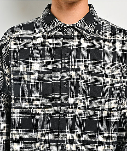 Empyre Black & White Boxy Flannel Shirt