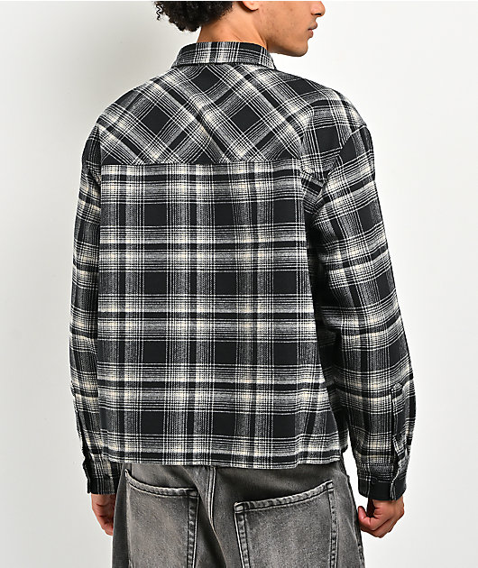 Empyre Black & White Boxy Flannel Shirt