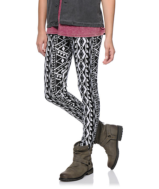 Empyre Black & White Native Print Leggings