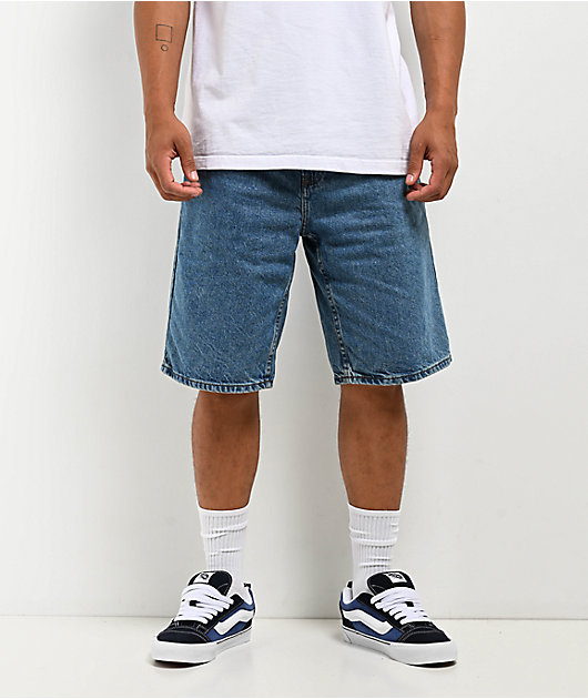 Empyre Blake Blue Wash Loose Fit Denim Skate Shorts