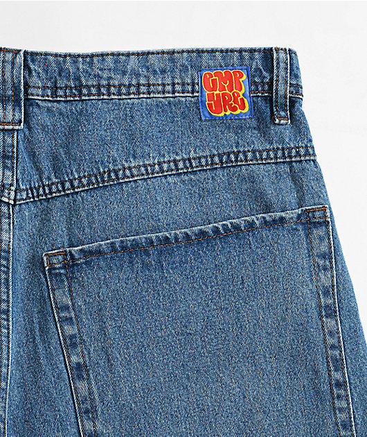 Empyre Blake Ultra Wide Blue Denim Skate Shorts | Zumiez