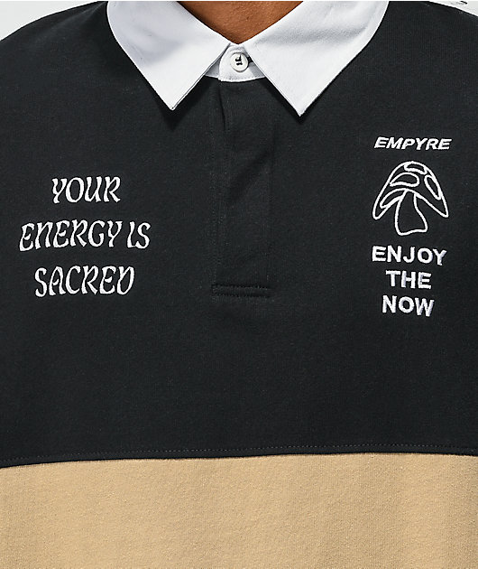 Empyre Blocked Black & Tan Rugby Shirt