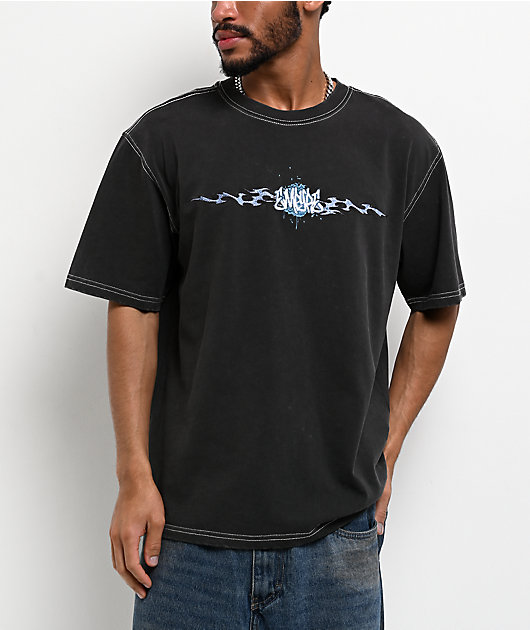 Empyre Blue Dragon Charcoal Wash Boxy T-Shirt | Zumiez