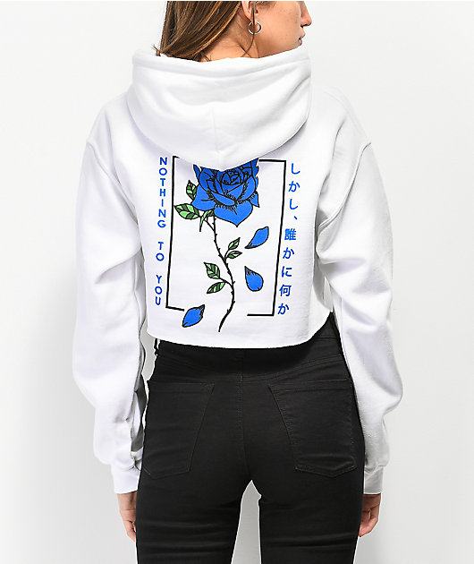 rose crop top hoodie