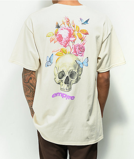 Empyre Botanical Skull Cream T-Shirt