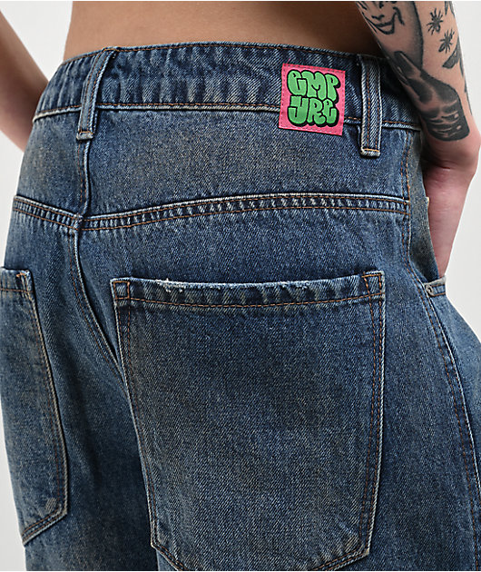 Empyre Boxcar Extent Wide Leg Blue Denim Jeans | Zumiez